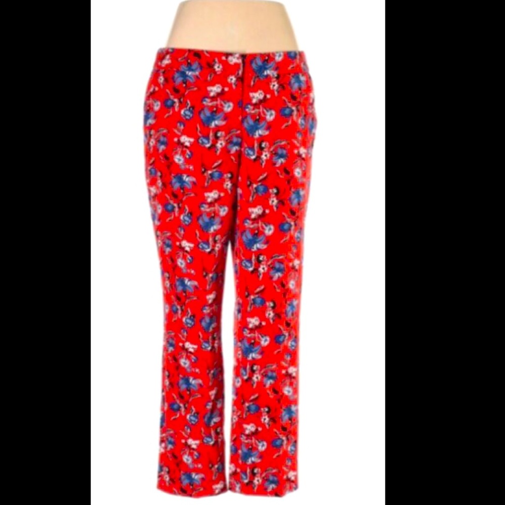 Red flower pants